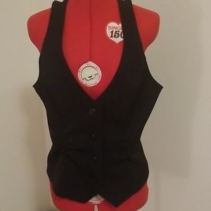 Black button down vest